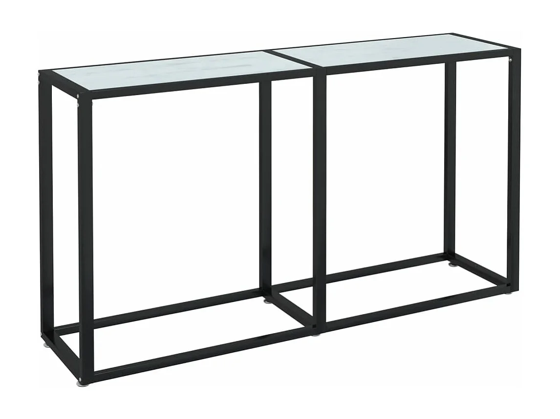 Table console Marbre blanc 140x35x75,5 Verre trempé