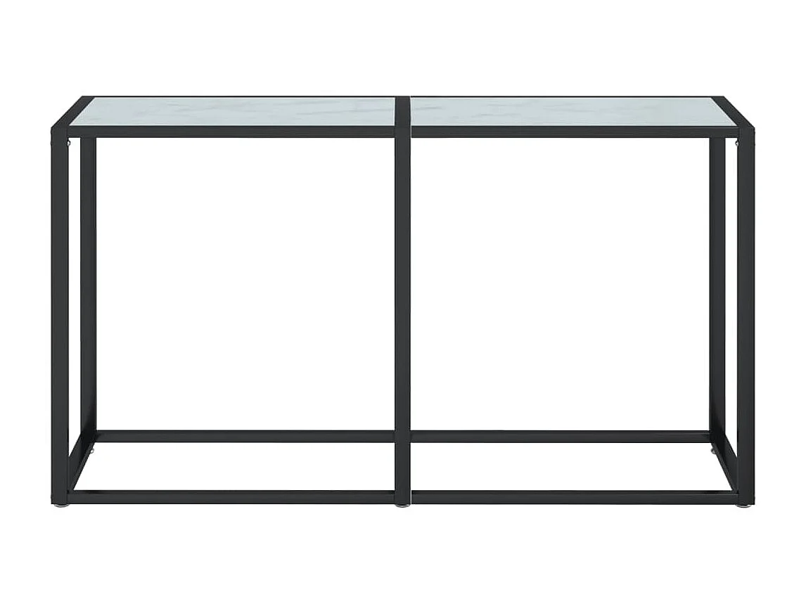 Table console Marbre blanc 140x35x75,5 Verre trempé
