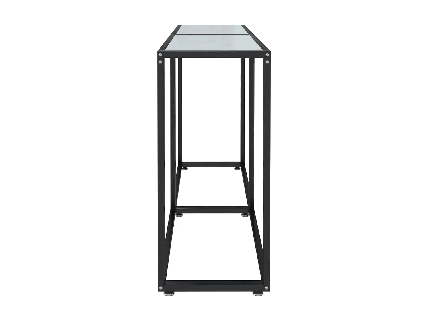 Table console Marbre blanc 140x35x75,5 Verre trempé