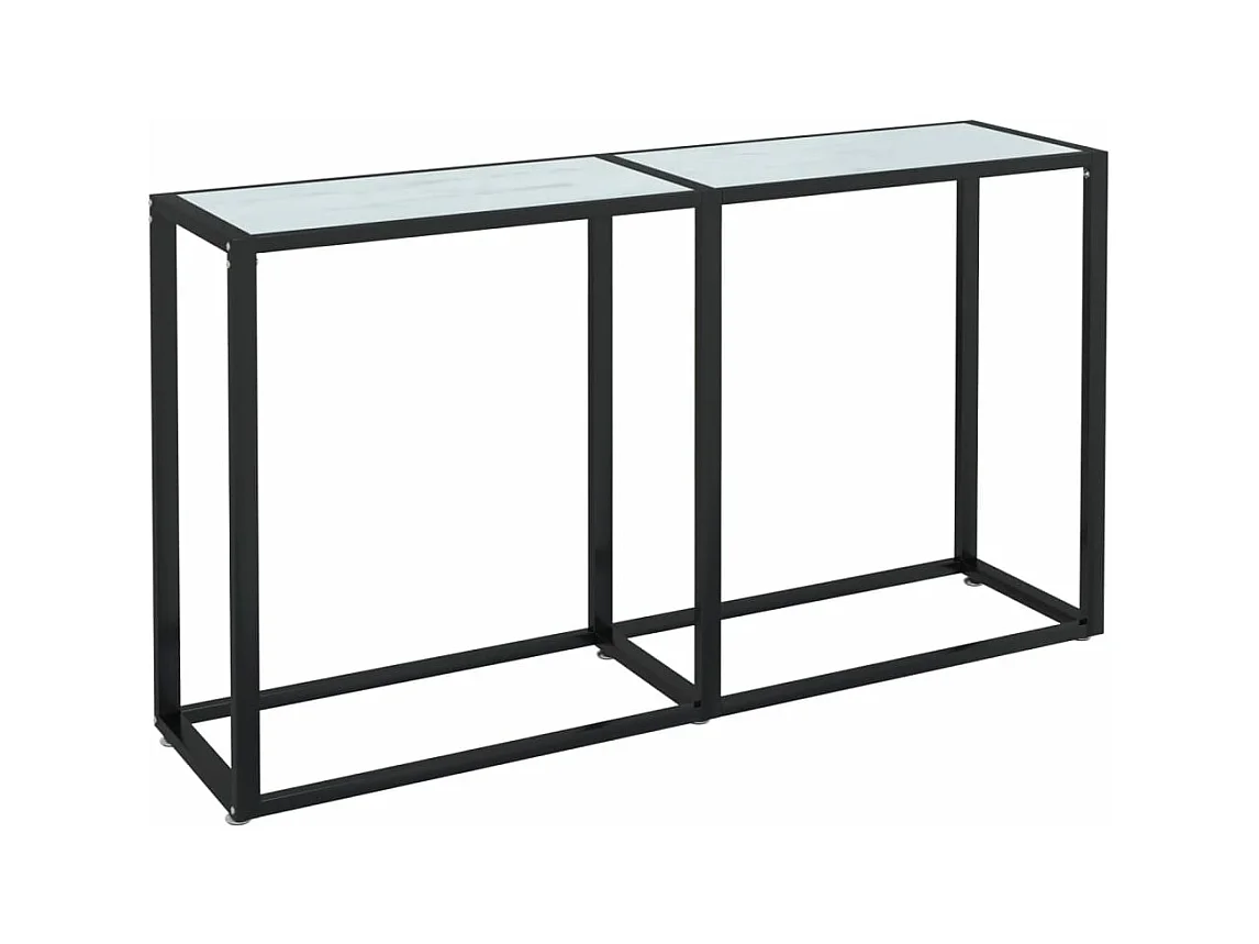 Table console Marbre blanc 140x35x75,5 Verre trempé