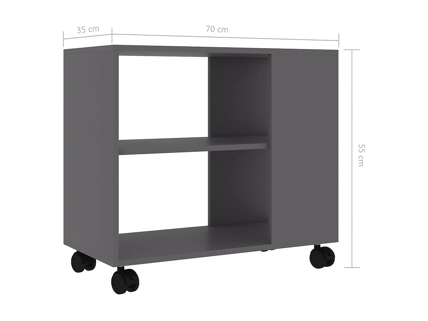 Table d'appoint Gris 70x35x55