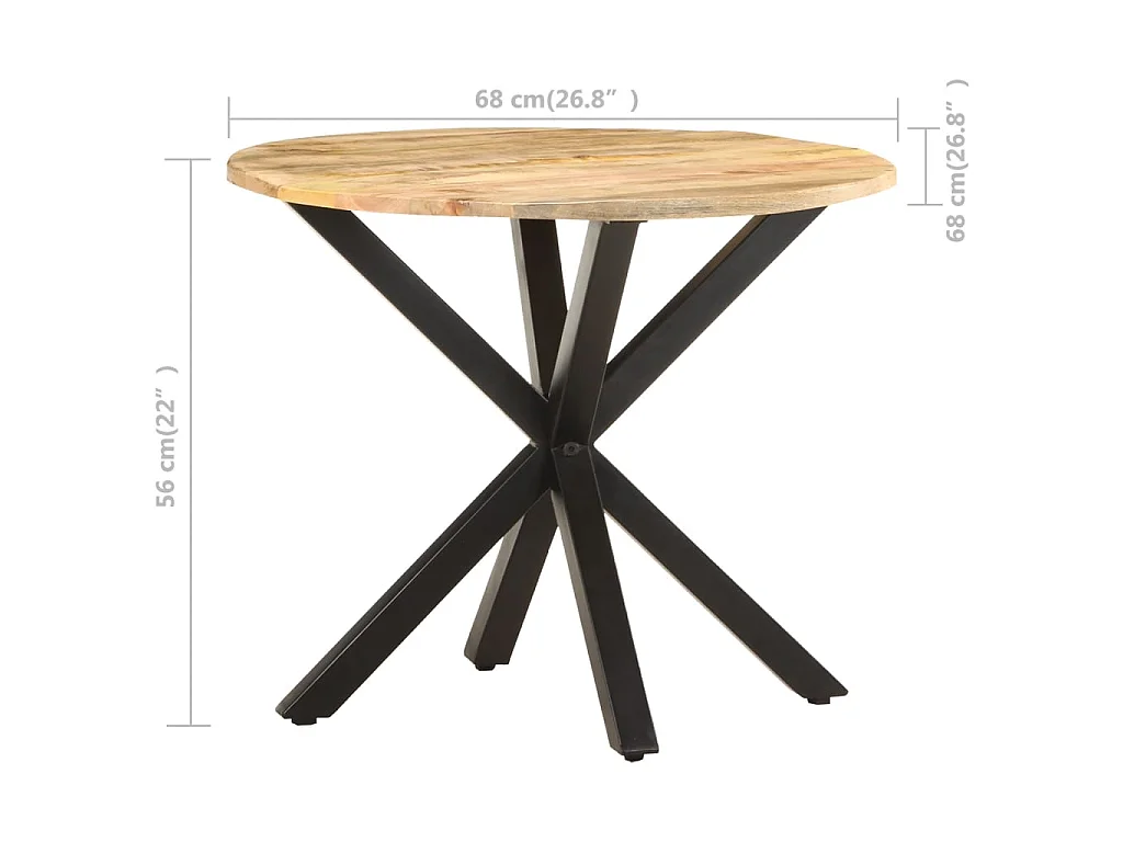 Table d'appoint 68x68x56 Bois de manguier massif
