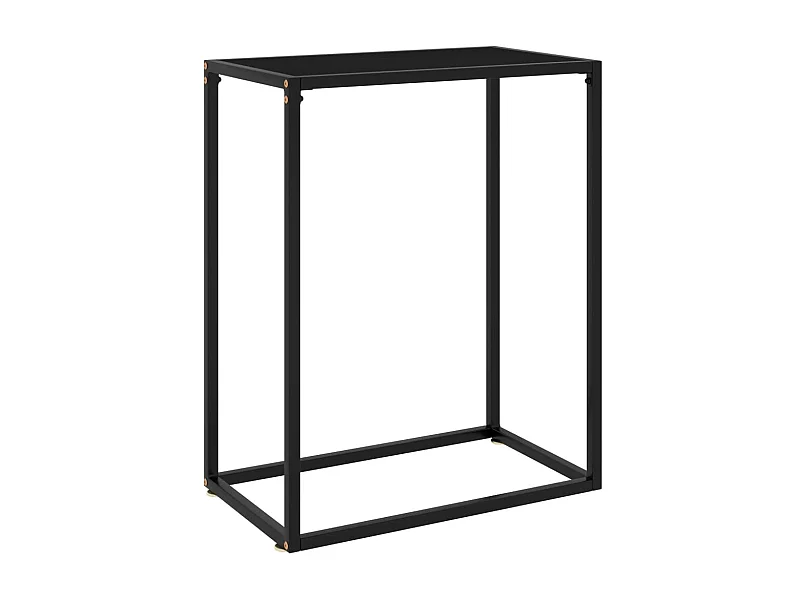 Table console Noir 60x35x75 Verre trempé 3