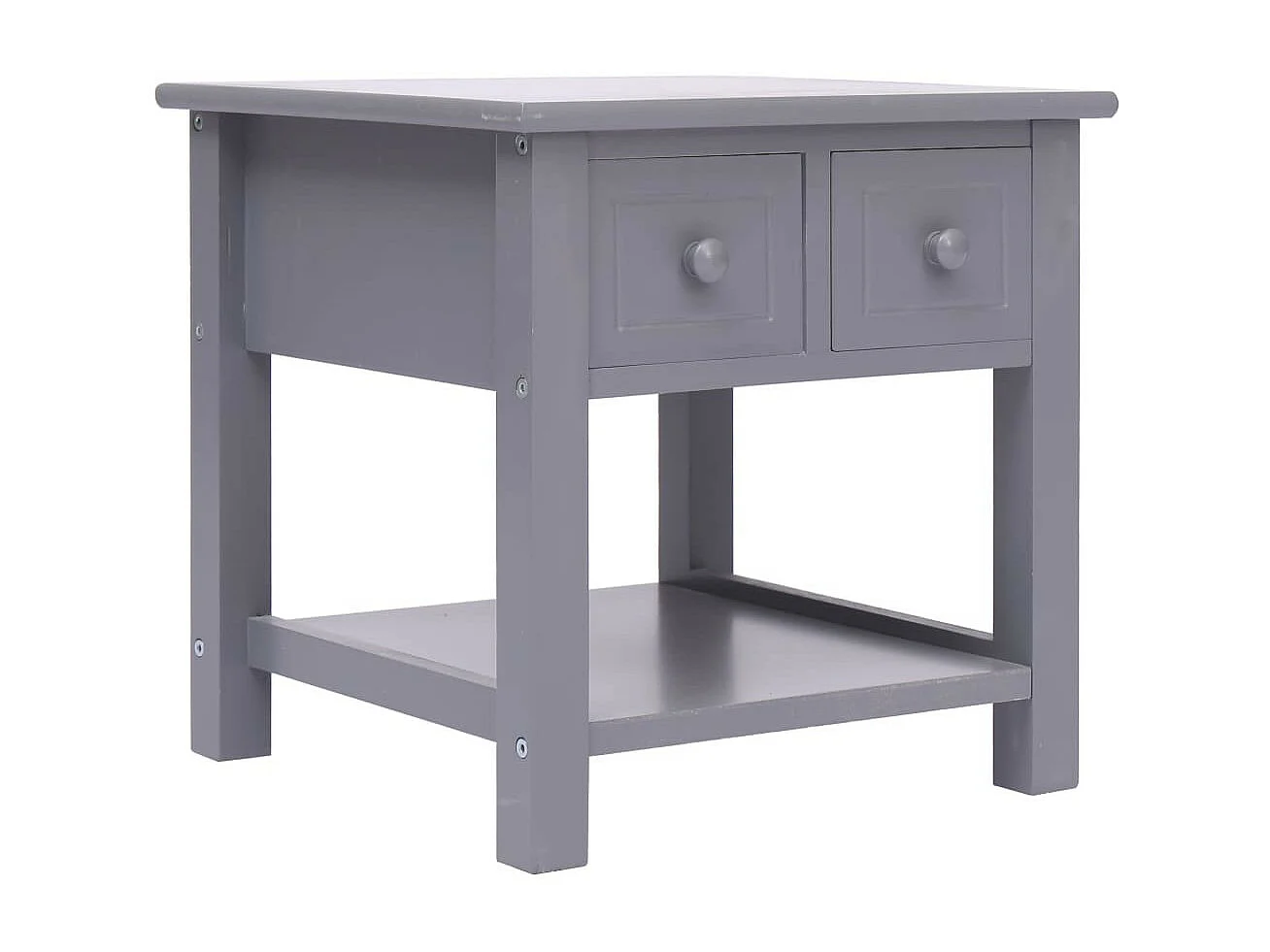 Table d'appoint Gris 40x40x40 Bois de Paulownia