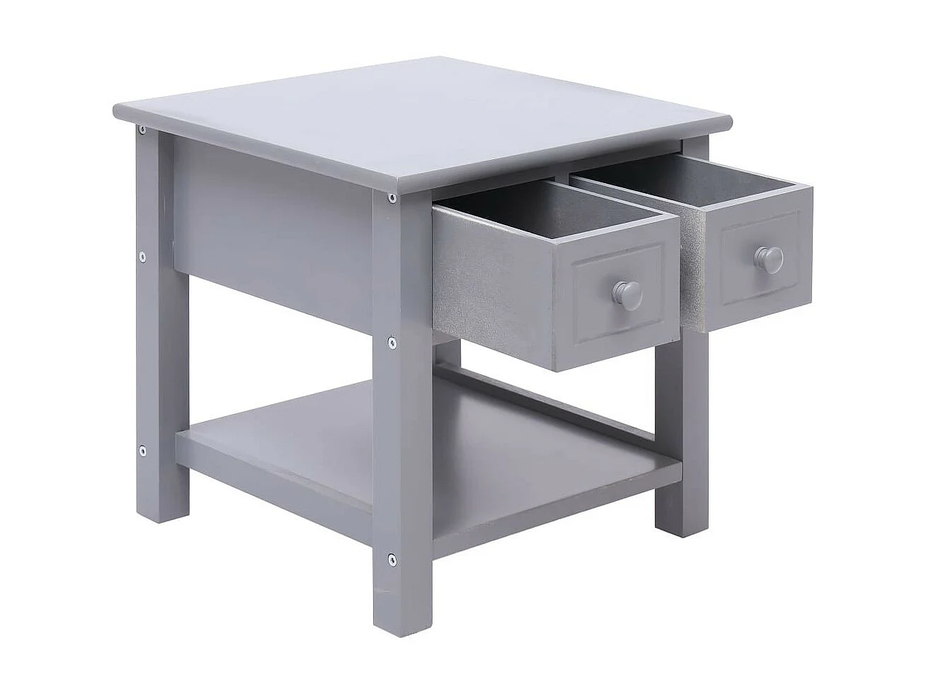 Table d'appoint Gris 40x40x40 Bois de Paulownia