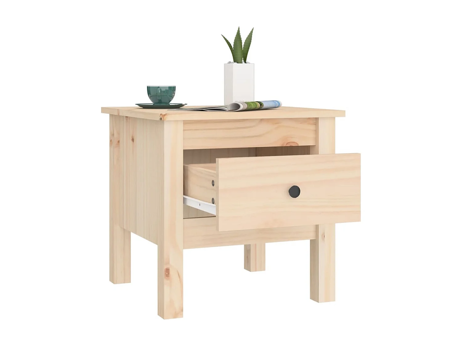 Tables d'appoint 2 pcs 40x40x39 Bois massif de pin