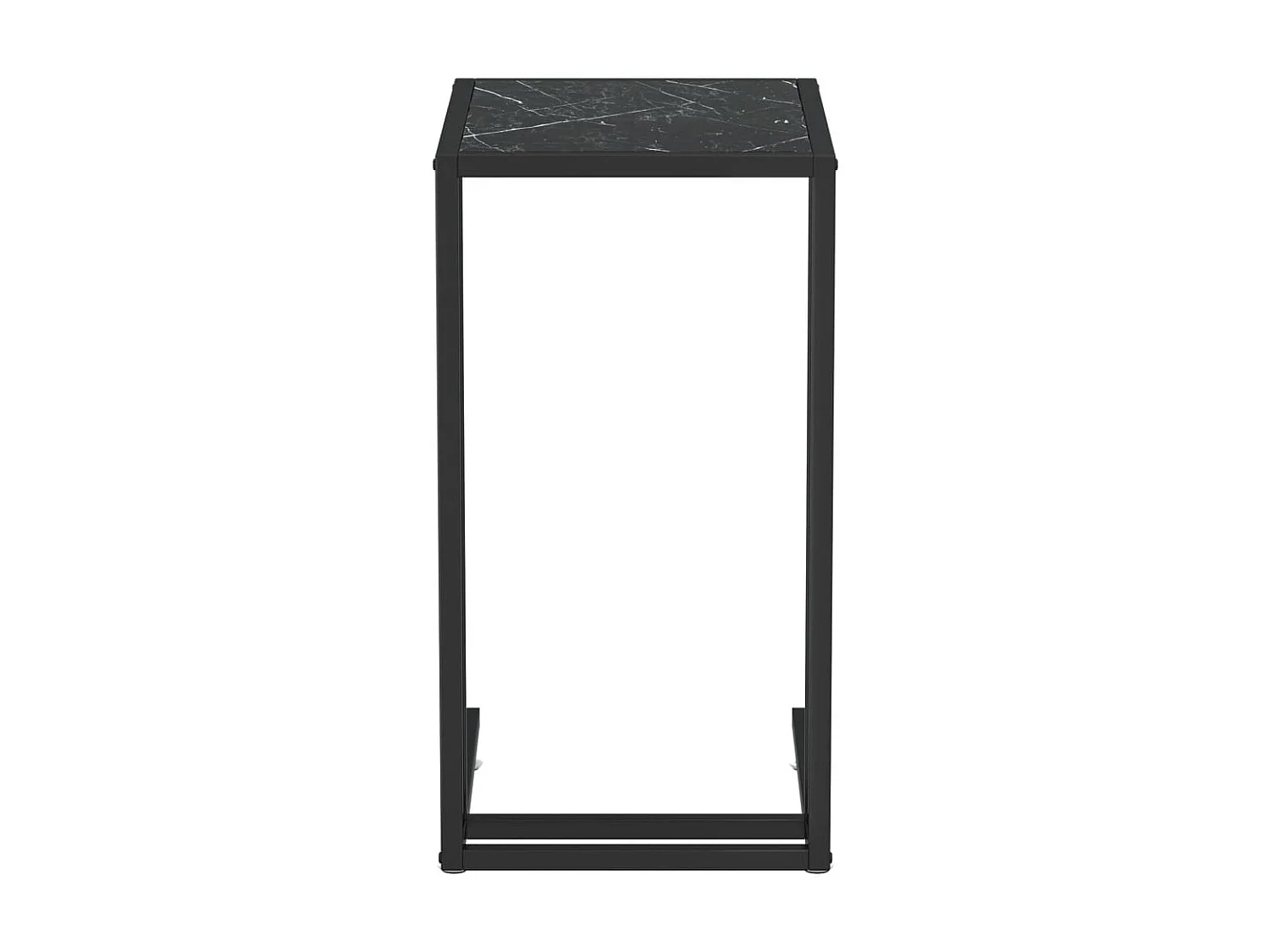 Table d'appoint ordinateur Marbre noir 50x35x65 Verre trempé