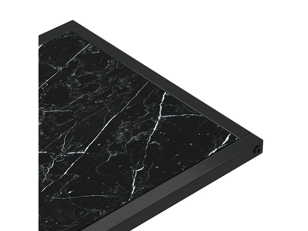 Table d'appoint ordinateur Marbre noir 50x35x65 Verre trempé