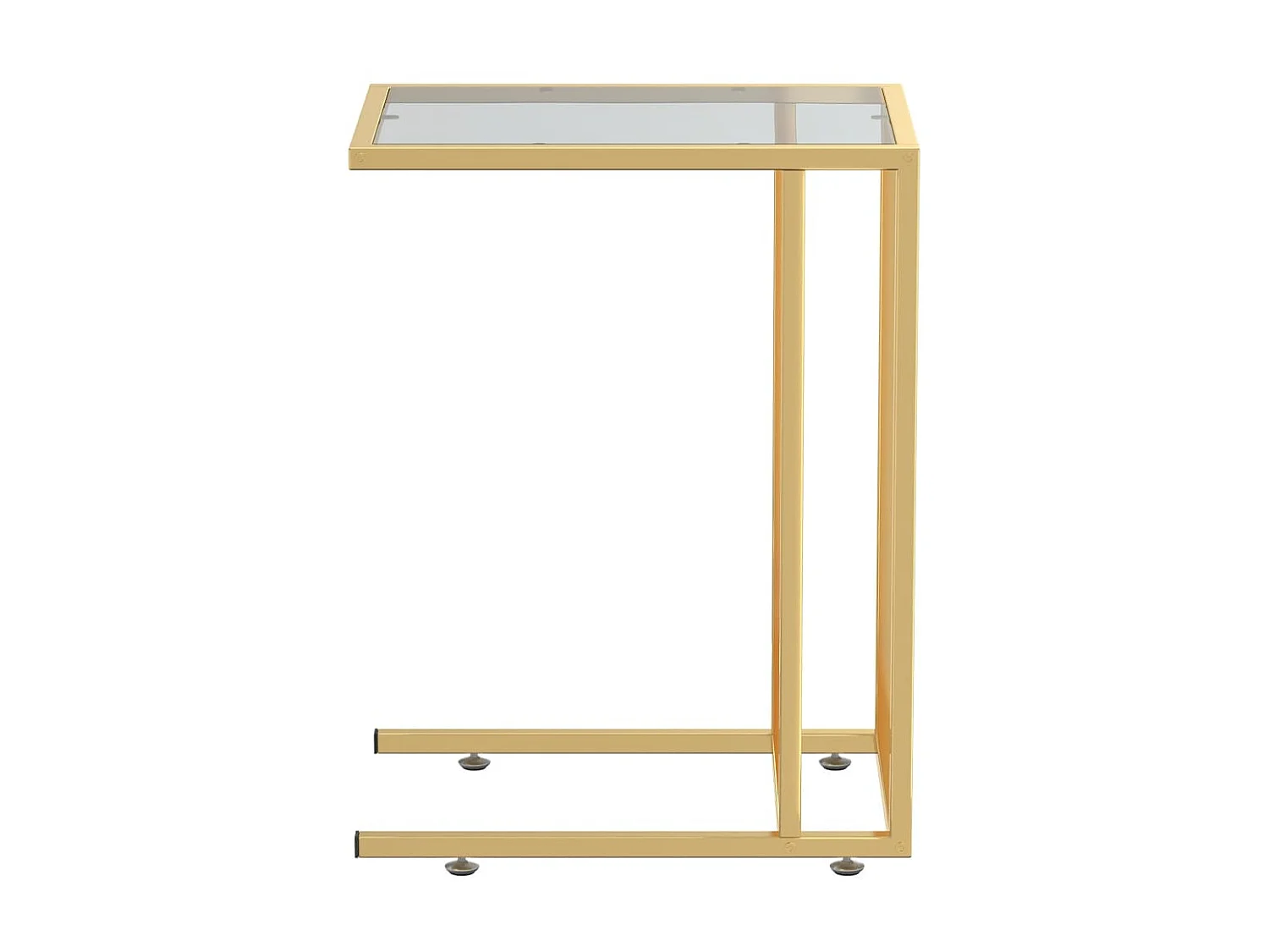 Table d'appoint pour ordinateur doré 50x35x65 Verre trempé