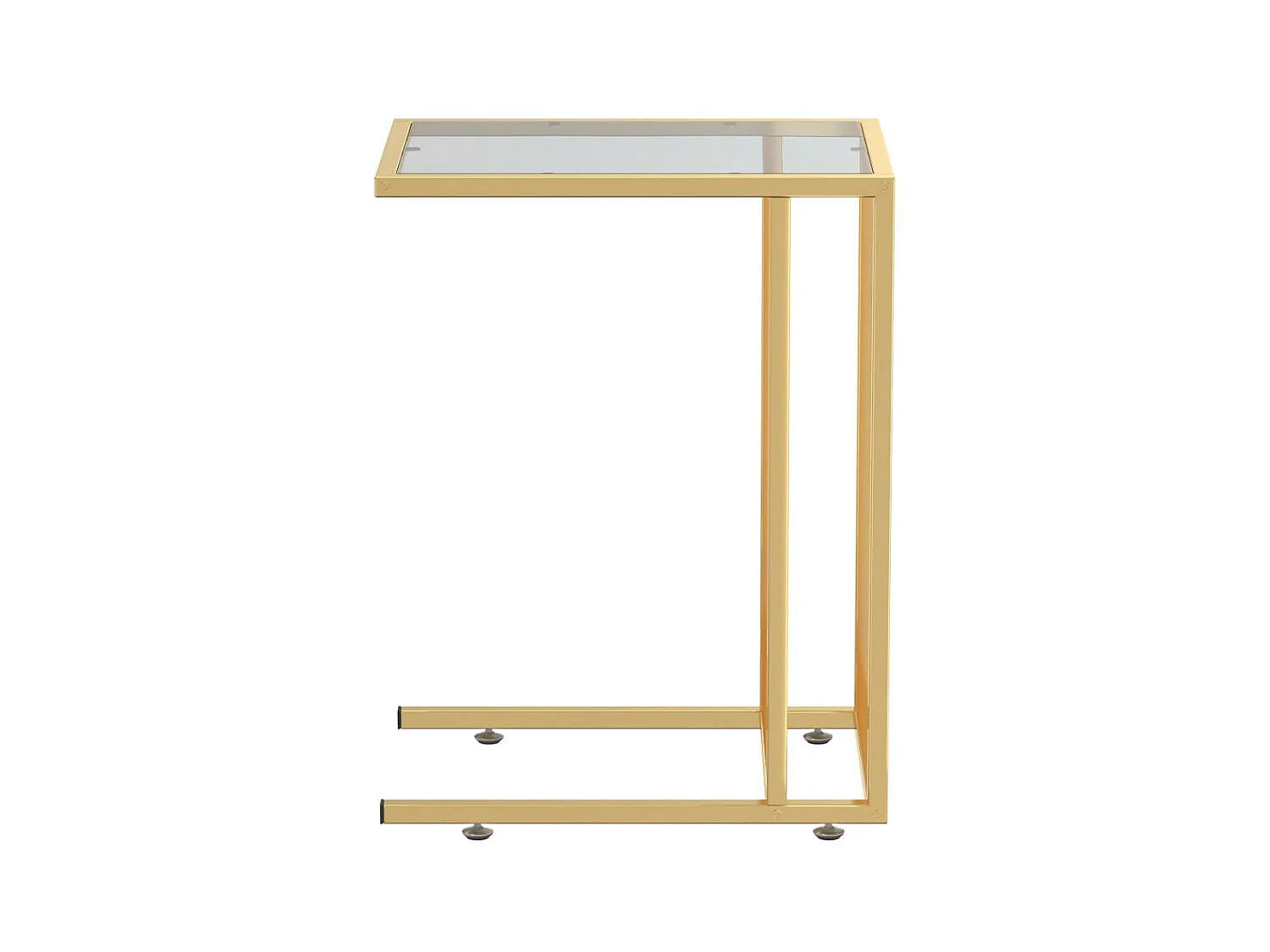 Mesa auxiliar de ordenador vidrio transparente negro 50x35x65cm