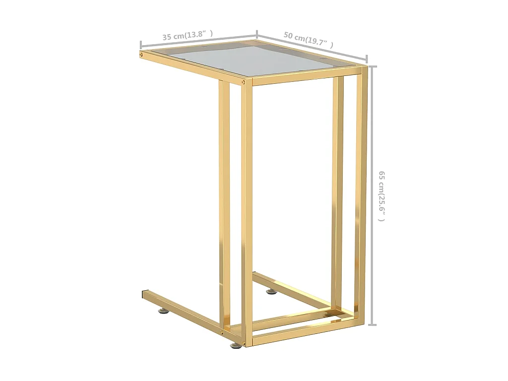 Mesa auxiliar de ordenador vidrio transparente negro 50x35x65cm