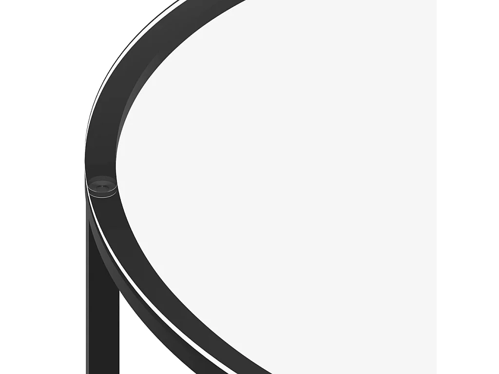 Table à thé Noir et transparent 70cm Verre trempé
