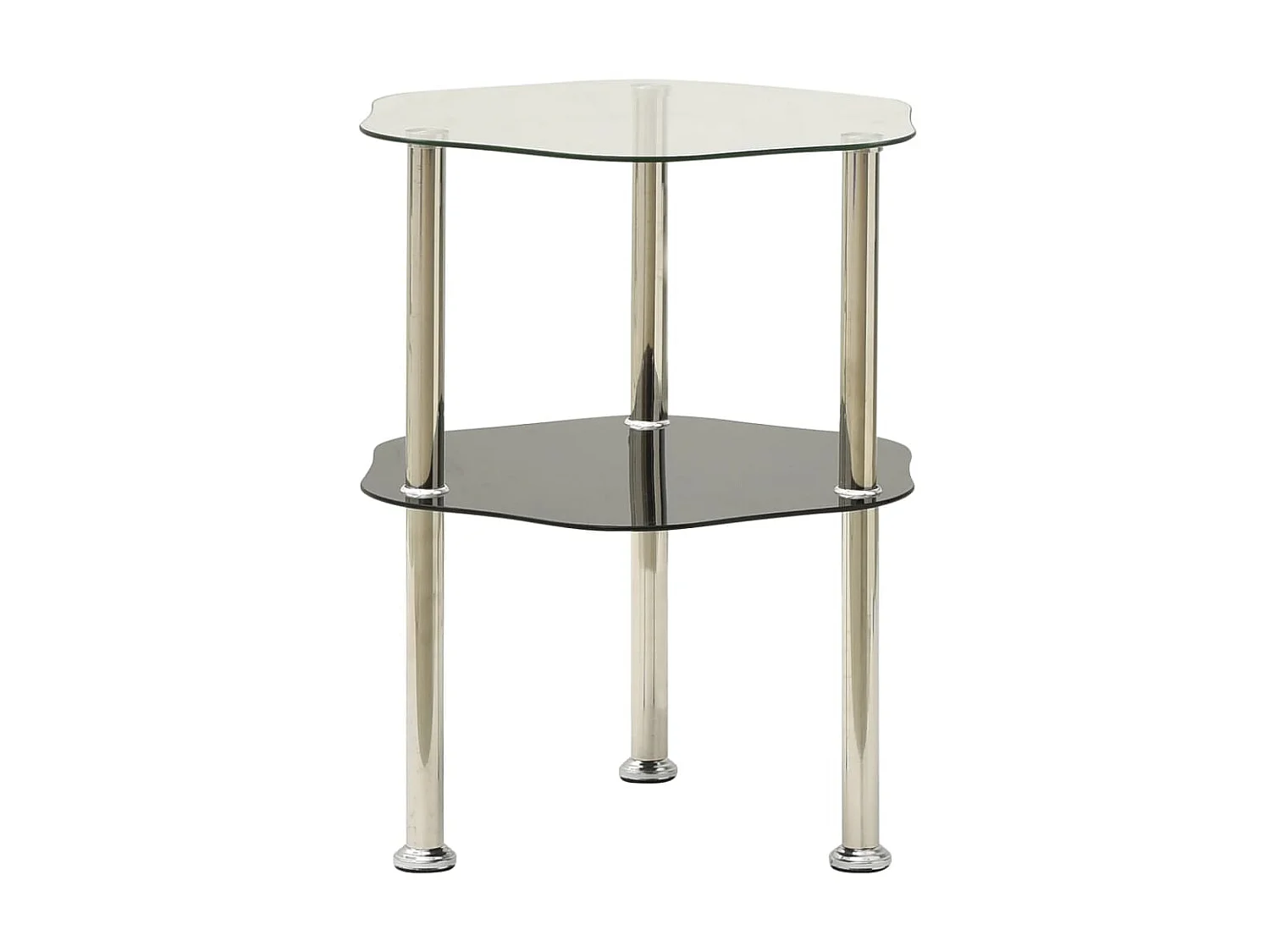 Table d'appoint Transparent et noir 38x38x50 Verre trempé