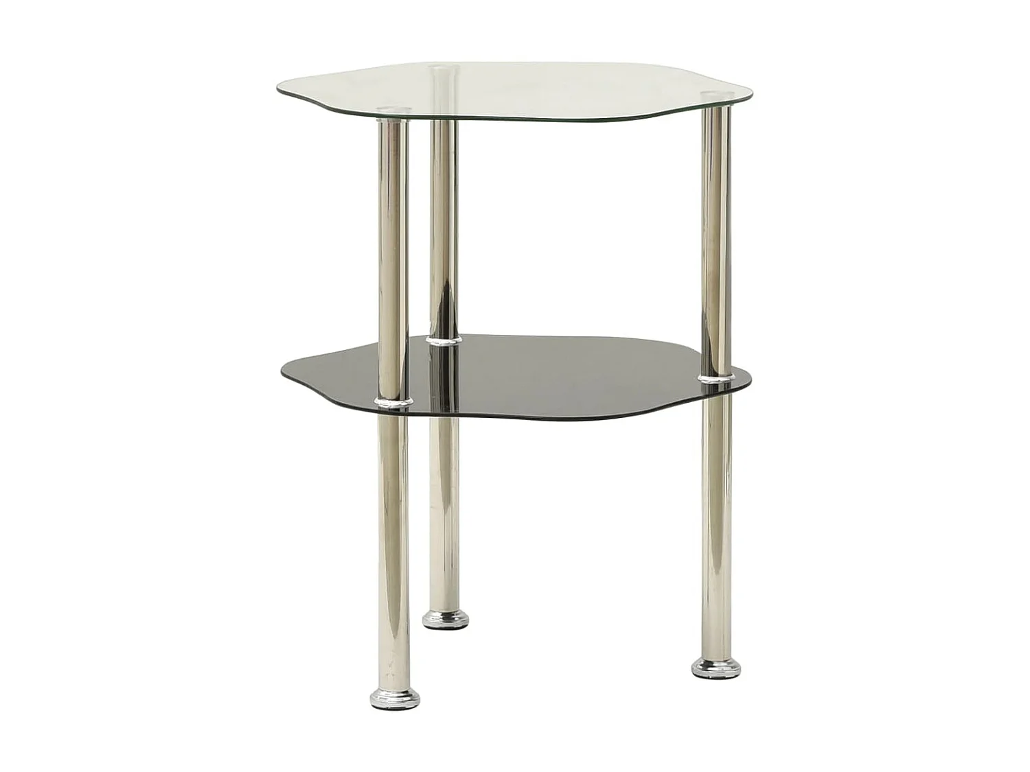 Table d'appoint Transparent et noir 38x38x50 Verre trempé