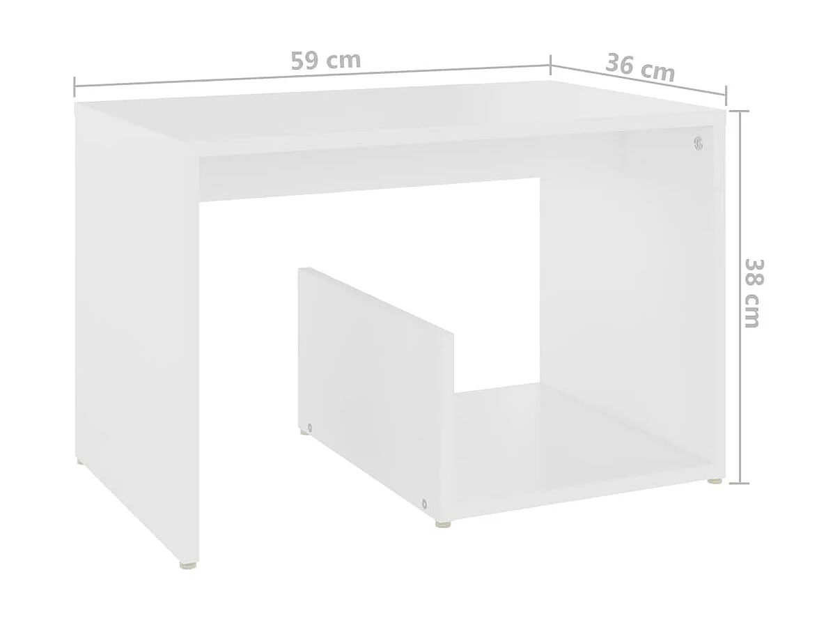Table d'appoint Blanc 59x36x38