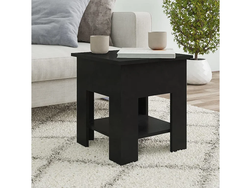Table basse Noir 40x40x42 Bois d'ingénierie