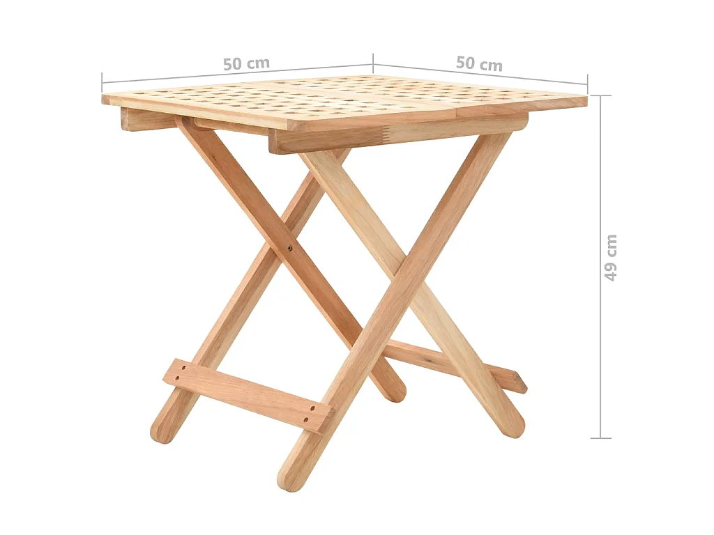Table d'appoint pliante 50 x 50x49 Bois de noyer massif
