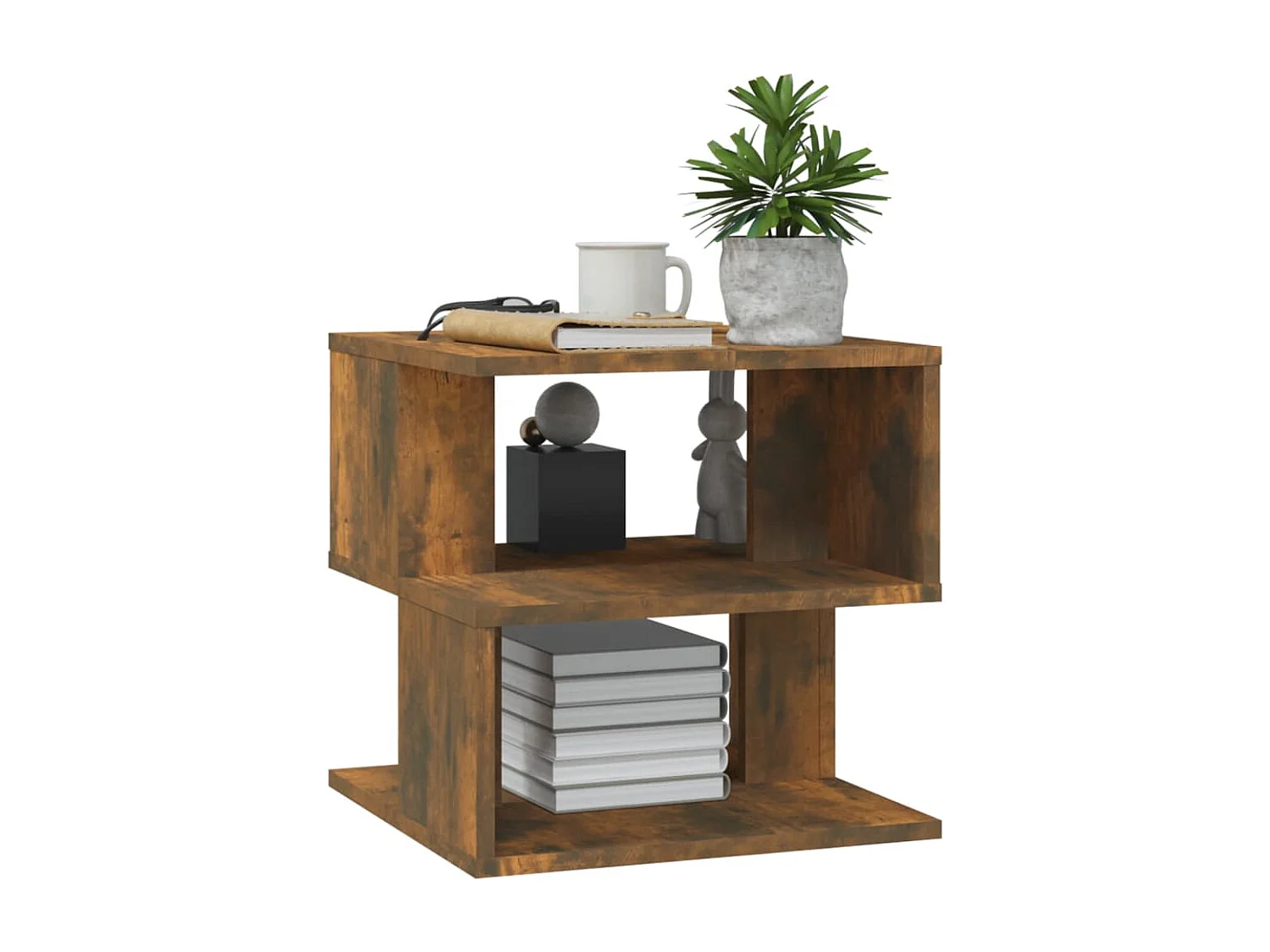 Table d'appoint Chêne fumé 40x40x40 Bois d'ingénierie