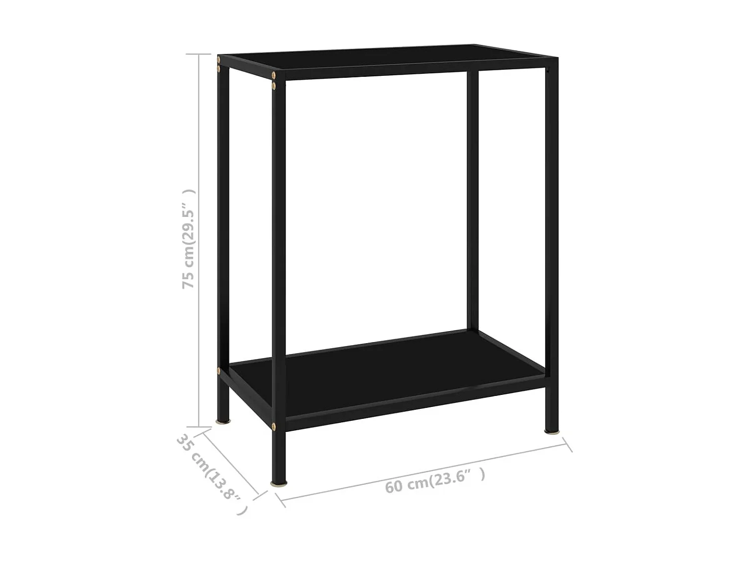 Table console Noir 60x35x75 Verre trempé