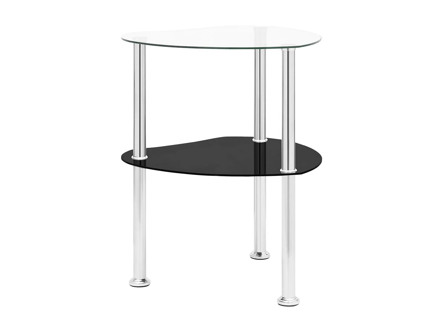 Table d'appoint Transparent et noir 38x38x50 Verre trempé 2