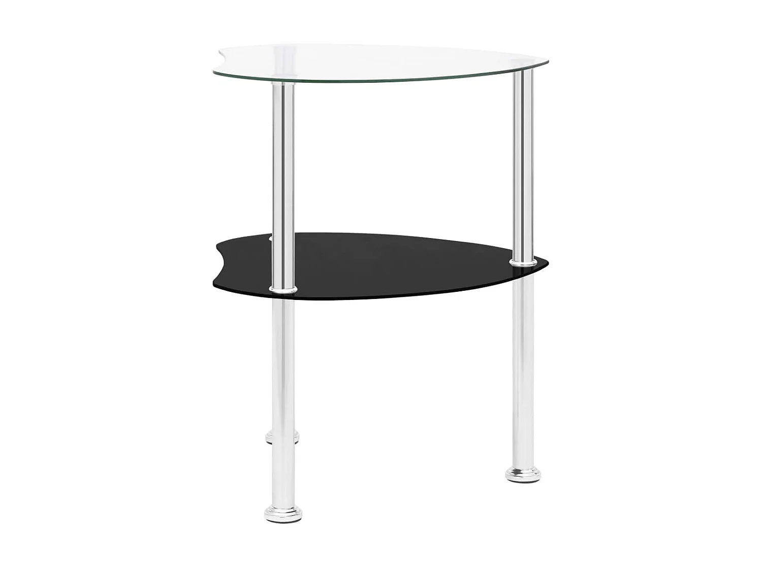 Table d'appoint Transparent et noir 38x38x50 Verre trempé 2