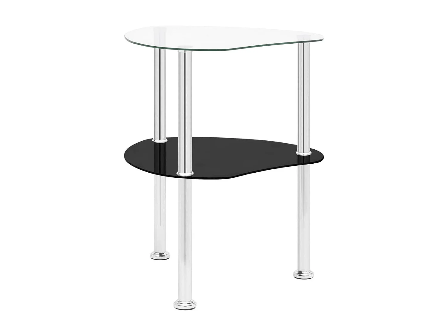 Table d'appoint Transparent et noir 38x38x50 Verre trempé 2