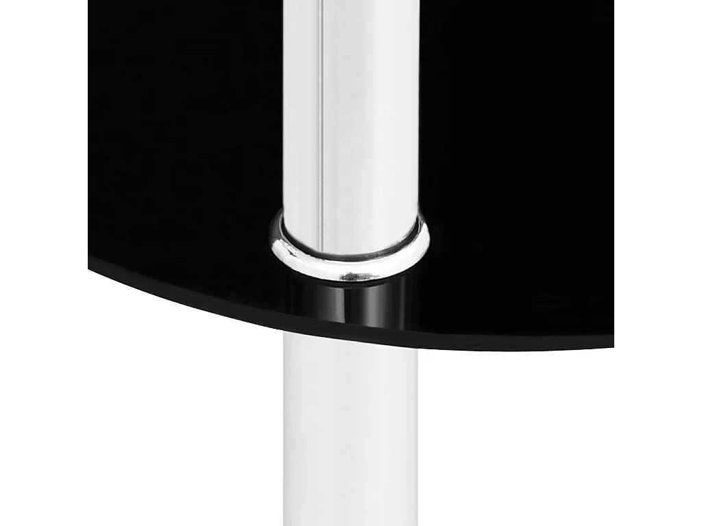 Table d'appoint Transparent et noir 38x38x50 Verre trempé 2