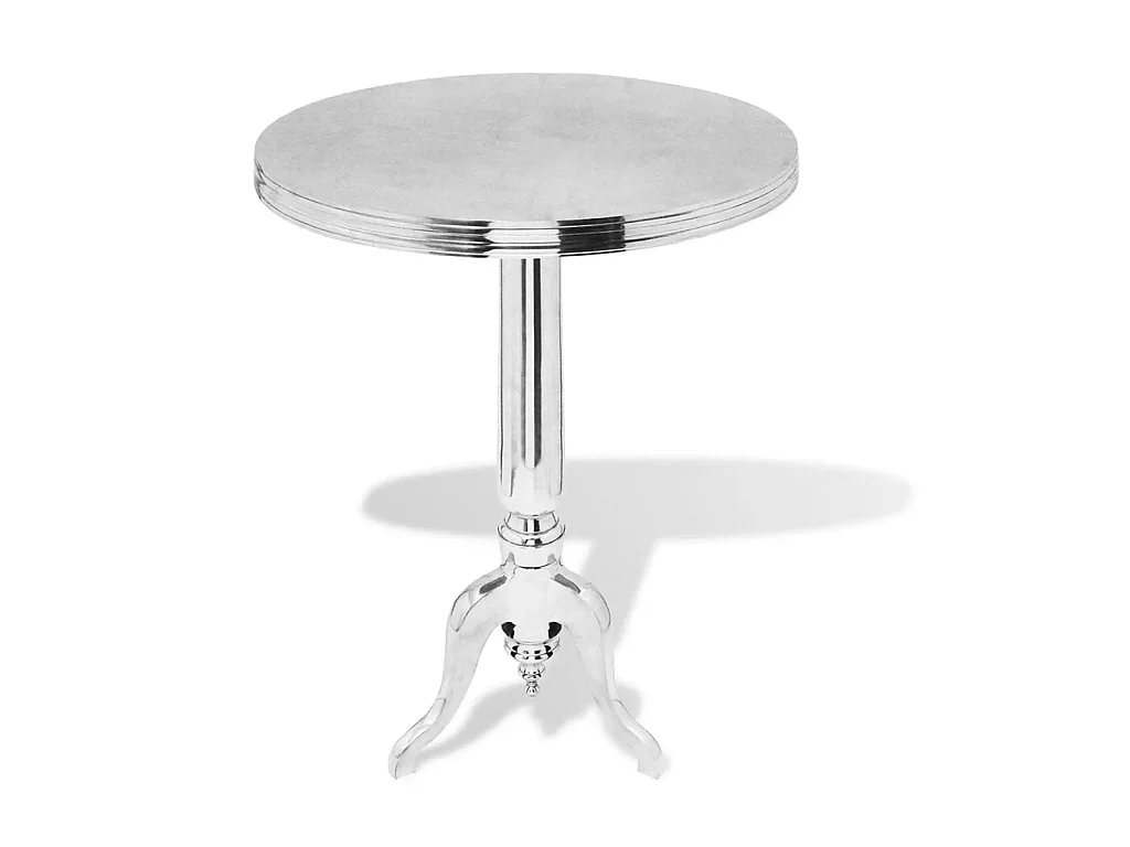 Table auxiliaire ronde Aluminium Argenté