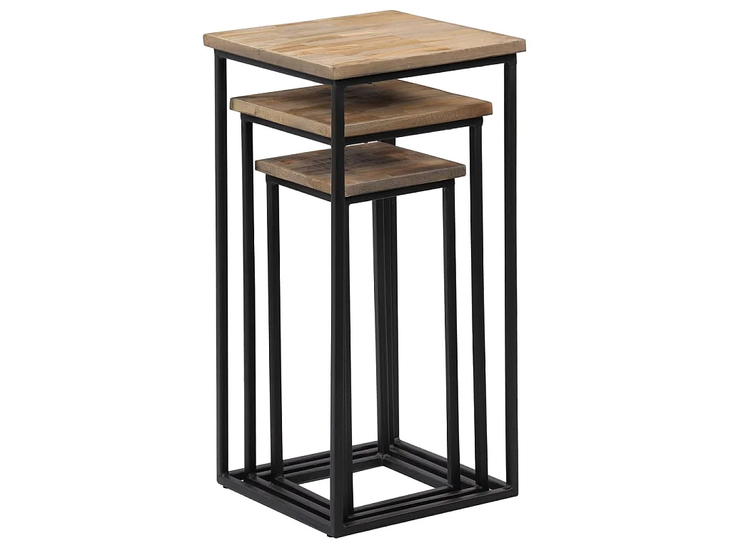 Ensemble de tables pour plante 3 pcs Teck recyclé