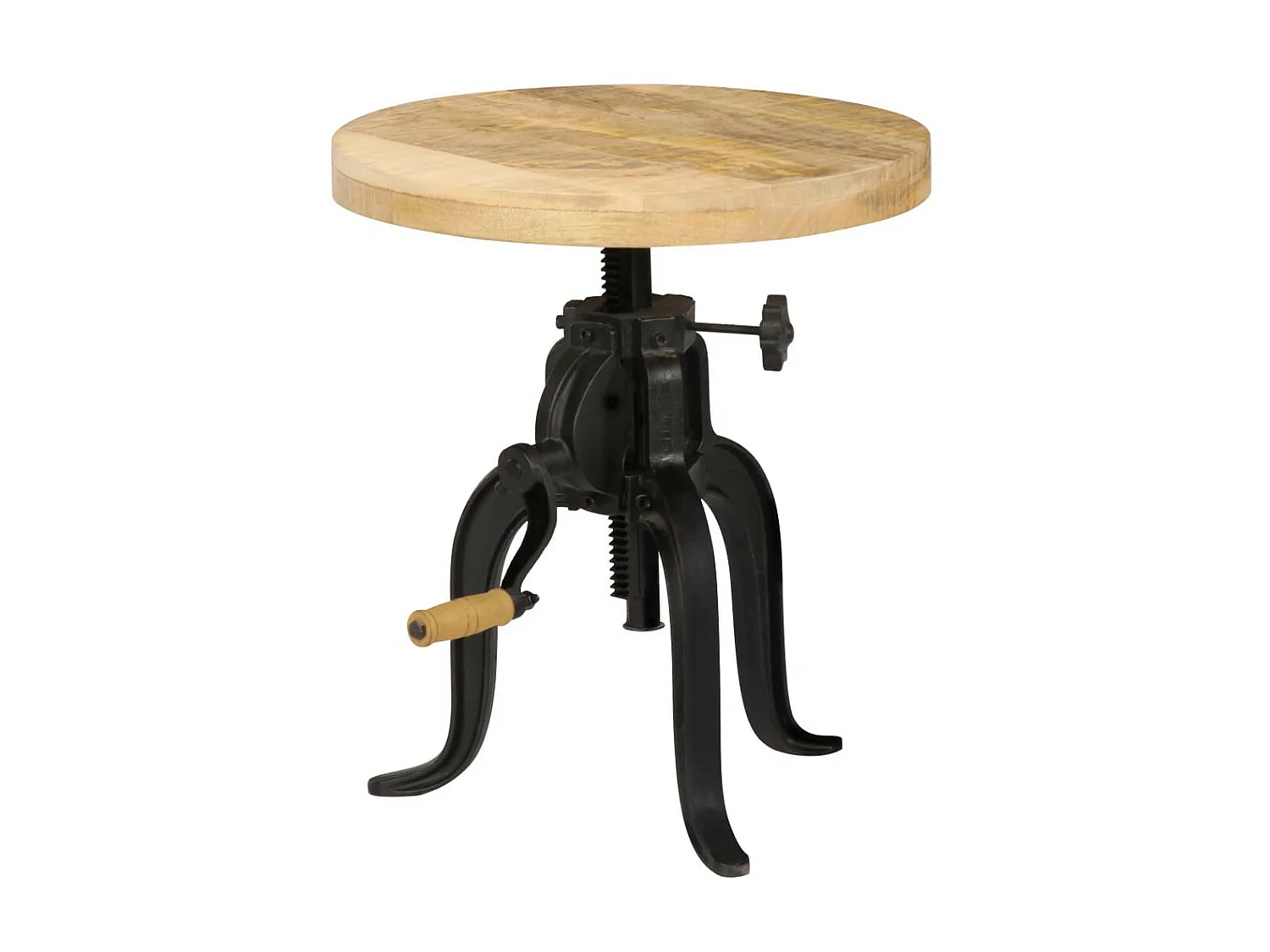 Table d'appoint 45x (45-62) cm Bois de manguier massif et fonte