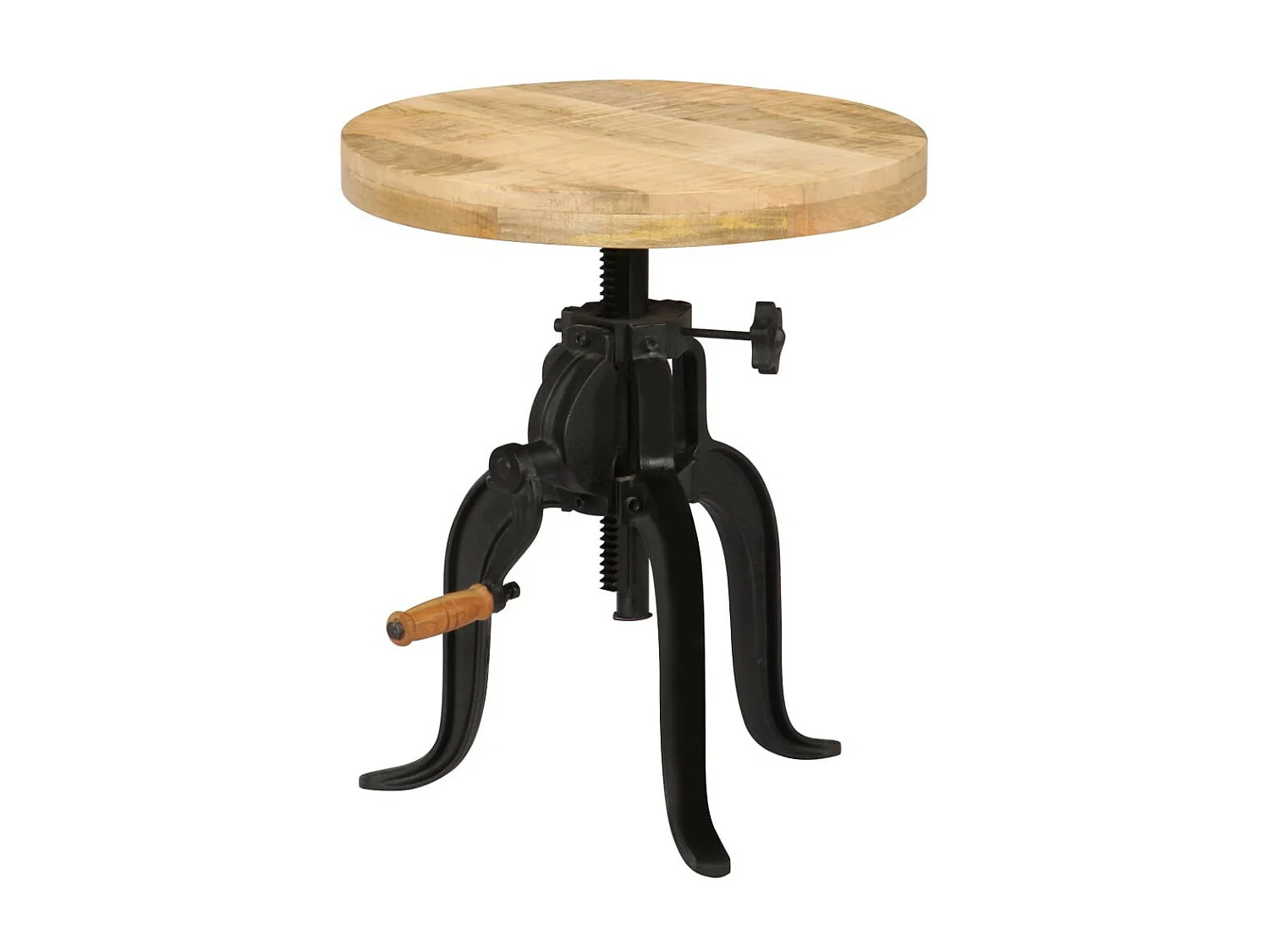 Table d'appoint 45x (45-62) cm Bois de manguier massif et fonte