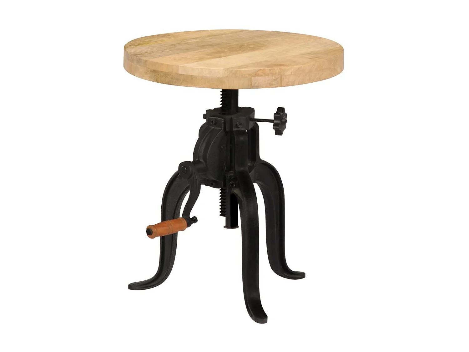 Table d'appoint 45x (45-62) cm Bois de manguier massif et fonte