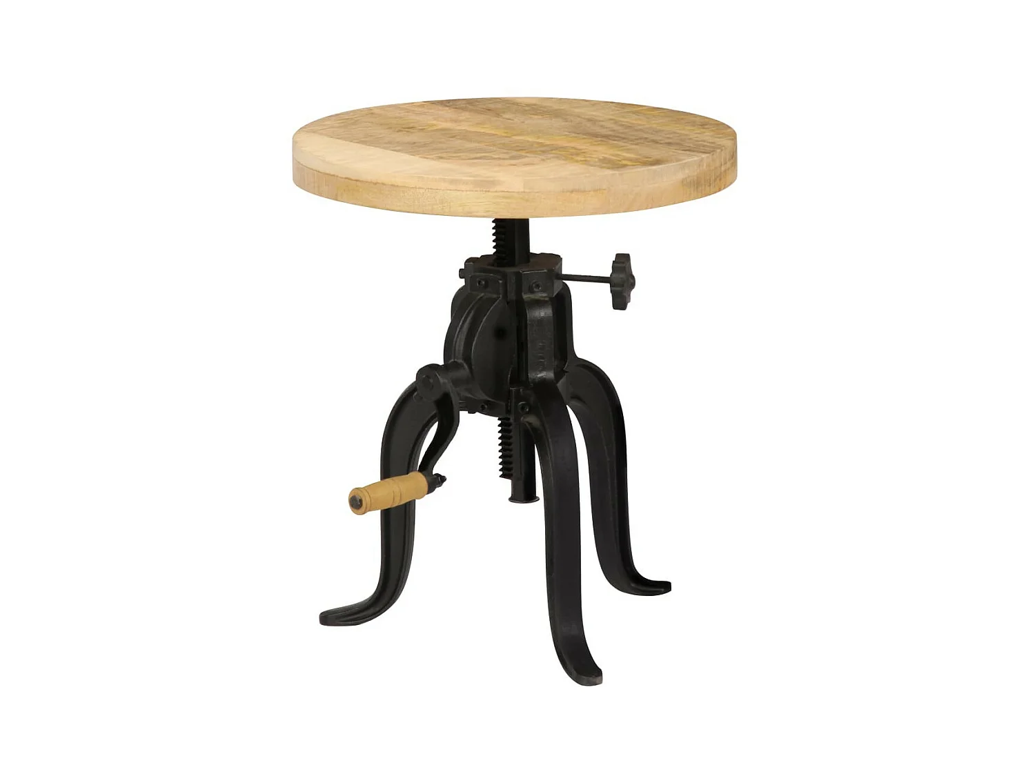 Table d'appoint 45x (45-62) cm Bois de manguier massif et fonte