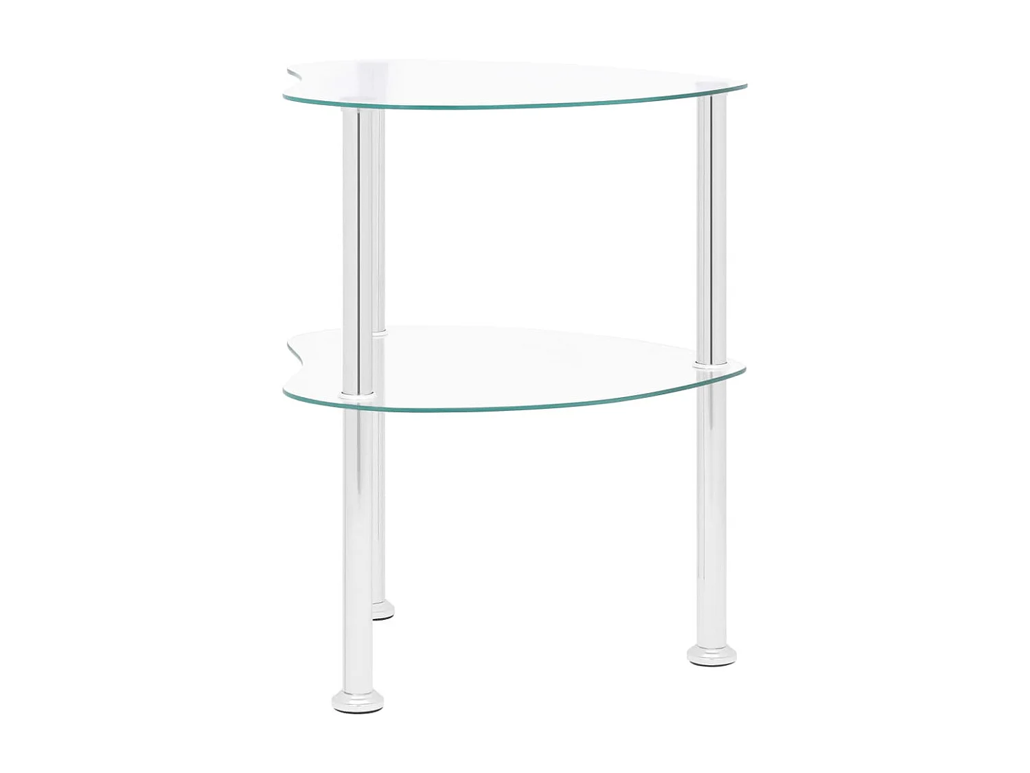 Table d'appoint à 2 niveaux Transparent 38x38x50 Verre trempé