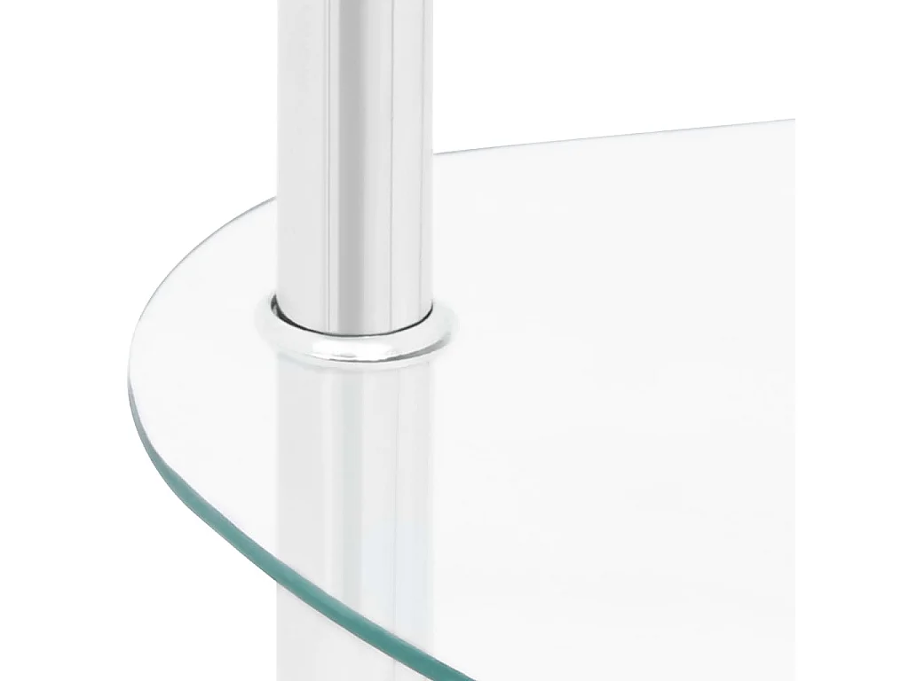 Table d'appoint à 2 niveaux Transparent 38x38x50 Verre trempé