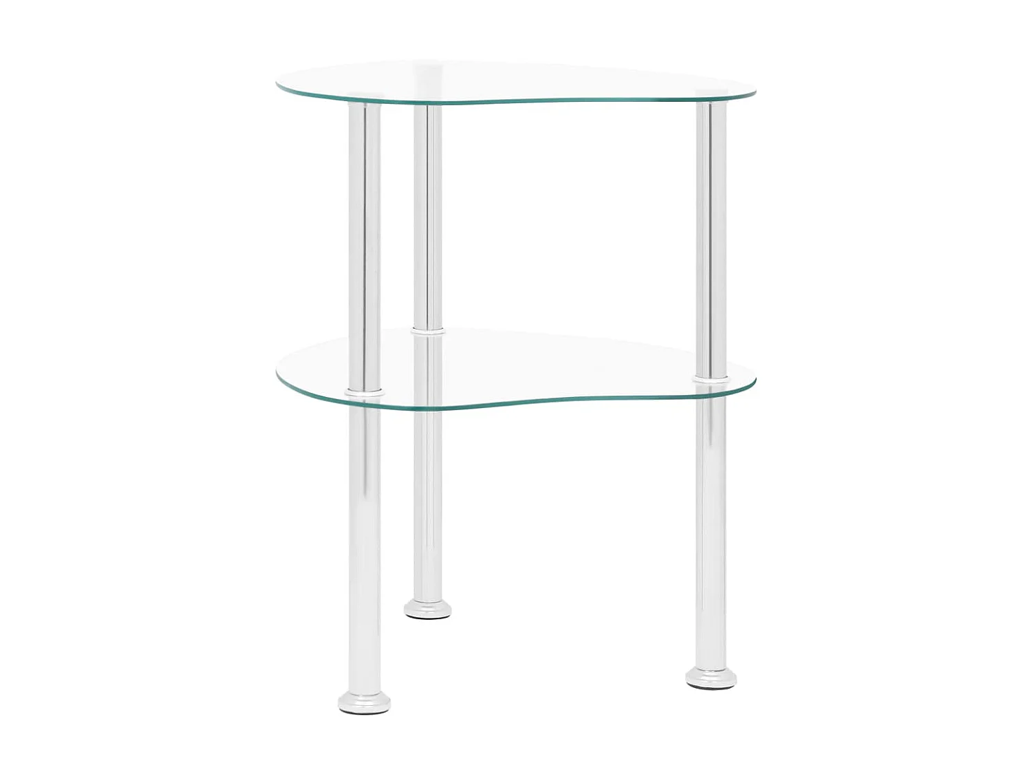 Table d'appoint à 2 niveaux Transparent 38x38x50 Verre trempé