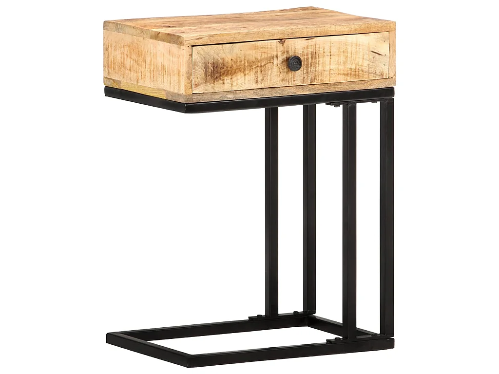 Table d'appoint en forme d'U 45x30x61 Bois de manguier massif