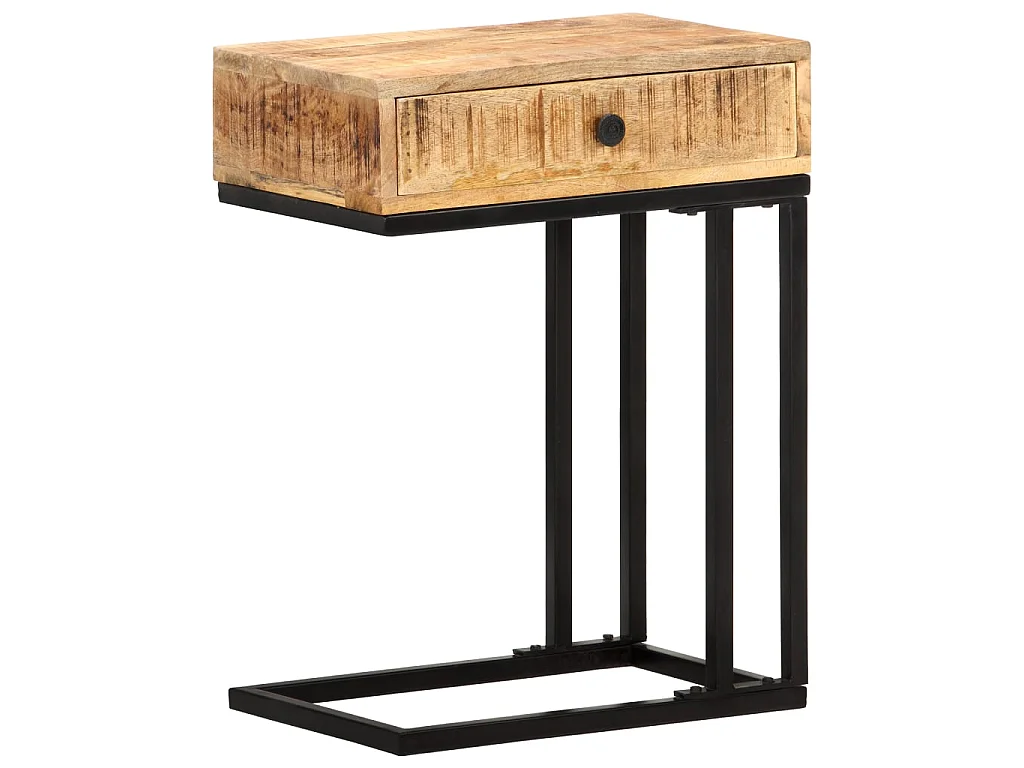 Table d'appoint en forme d'U 45x30x61 Bois de manguier massif
