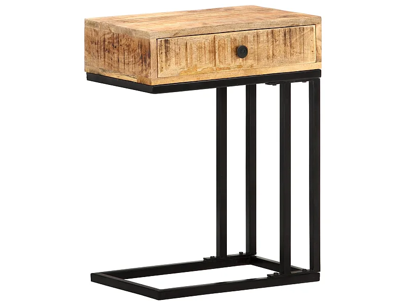Table d'appoint en forme d'U 45x30x61 Bois de manguier massif