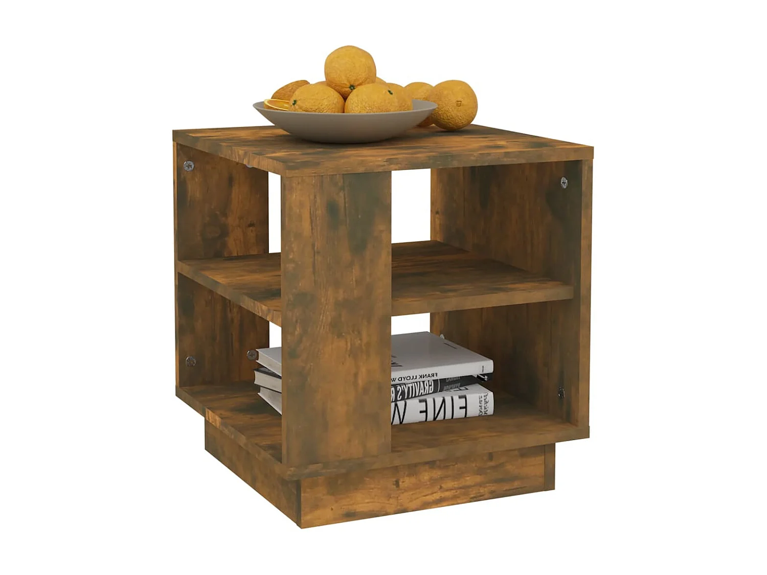 Table basse Chêne fumé 40x40x43 Bois d'ingénierie