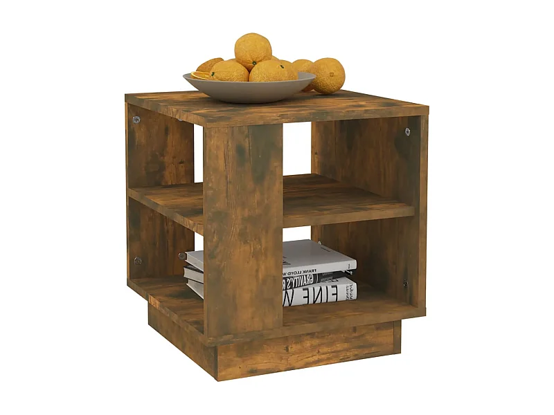 Table basse Chêne fumé 40x40x43 Bois d'ingénierie