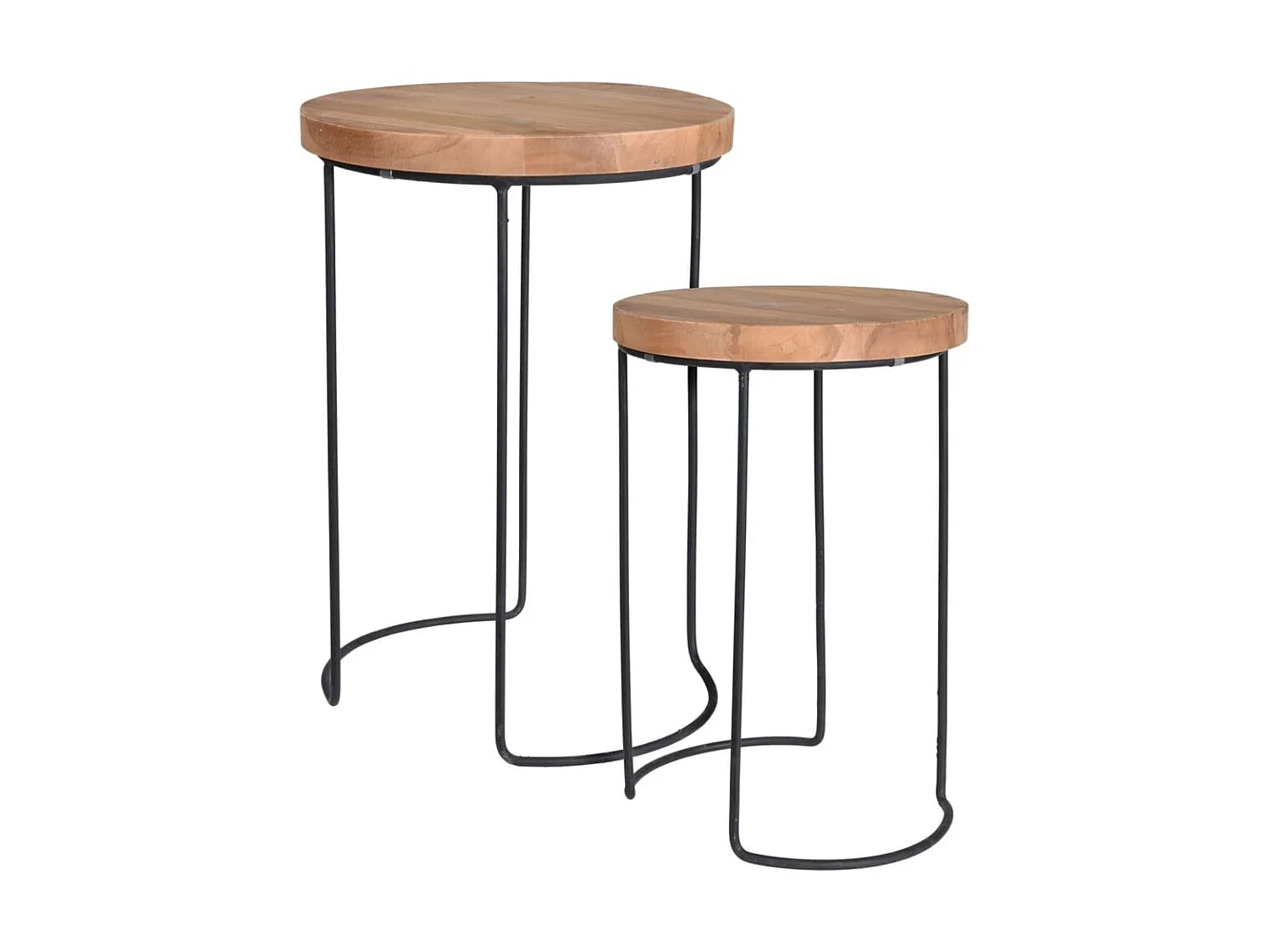 Home&Styling Ensemble de tables d'appoint 2 pcs Teck