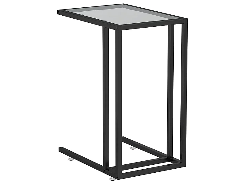 Table d'appoint pour ordinateur Noir 50x35x65 Verre trempé