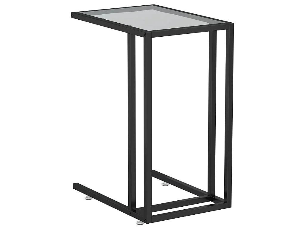 Table d'appoint pour ordinateur Noir 50x35x65 Verre trempé