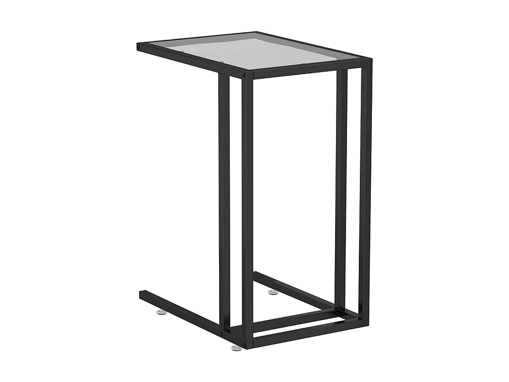 Table d'appoint pour ordinateur Noir 50x35x65 Verre trempé