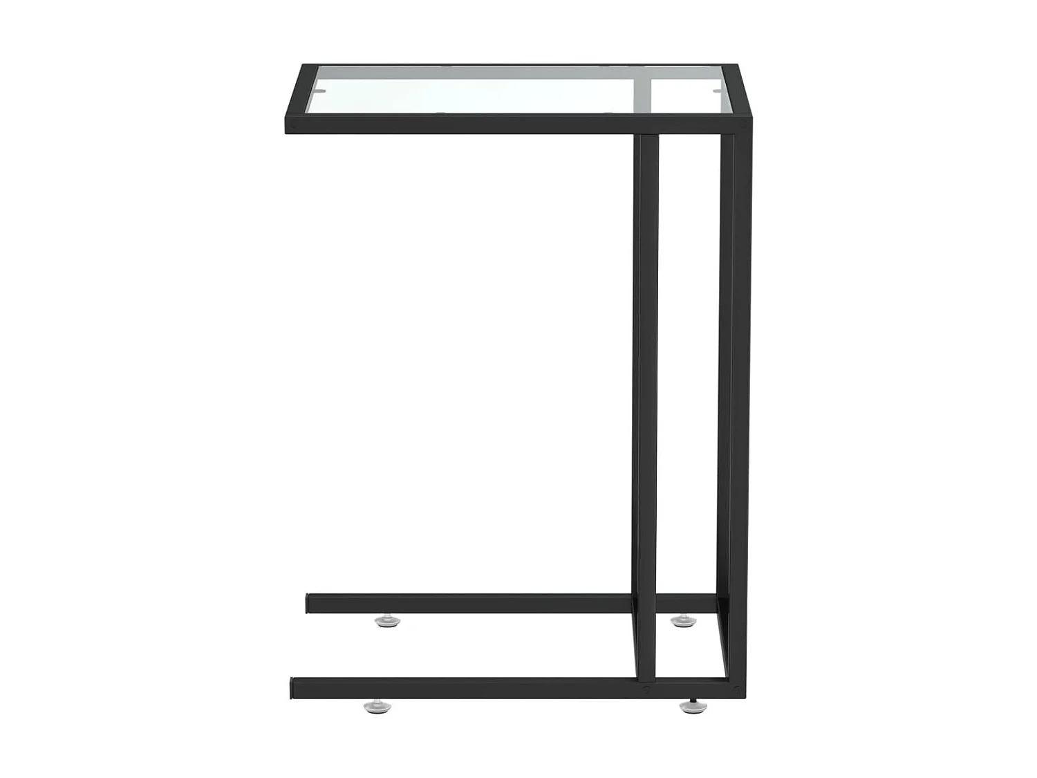 Table d'appoint ordinateur Transparent 50x35x65 Verre trempé