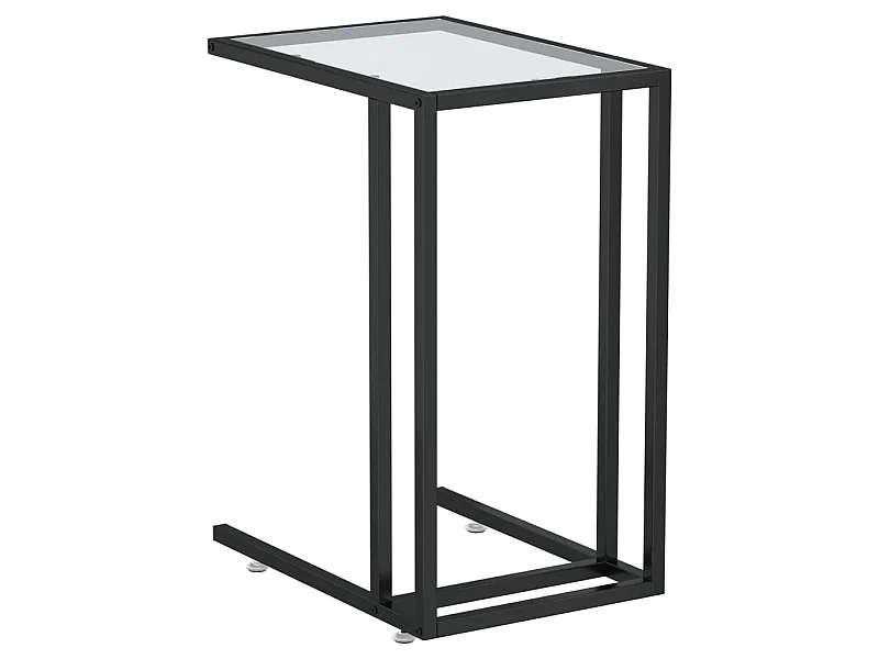 Table d'appoint ordinateur Transparent 50x35x65 Verre trempé