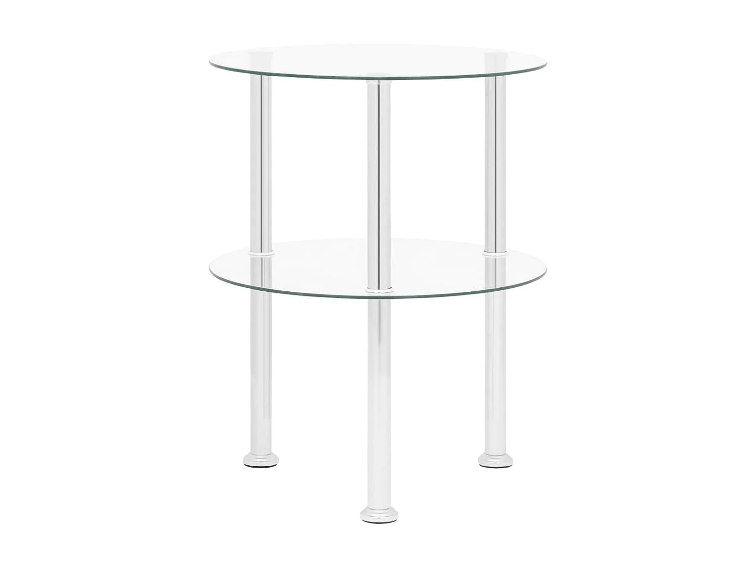 Table d'appoint à 2 niveaux Transparent 38cm Verre trempé