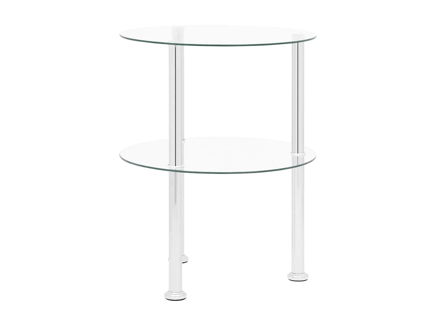 Table d'appoint à 2 niveaux Transparent 38cm Verre trempé