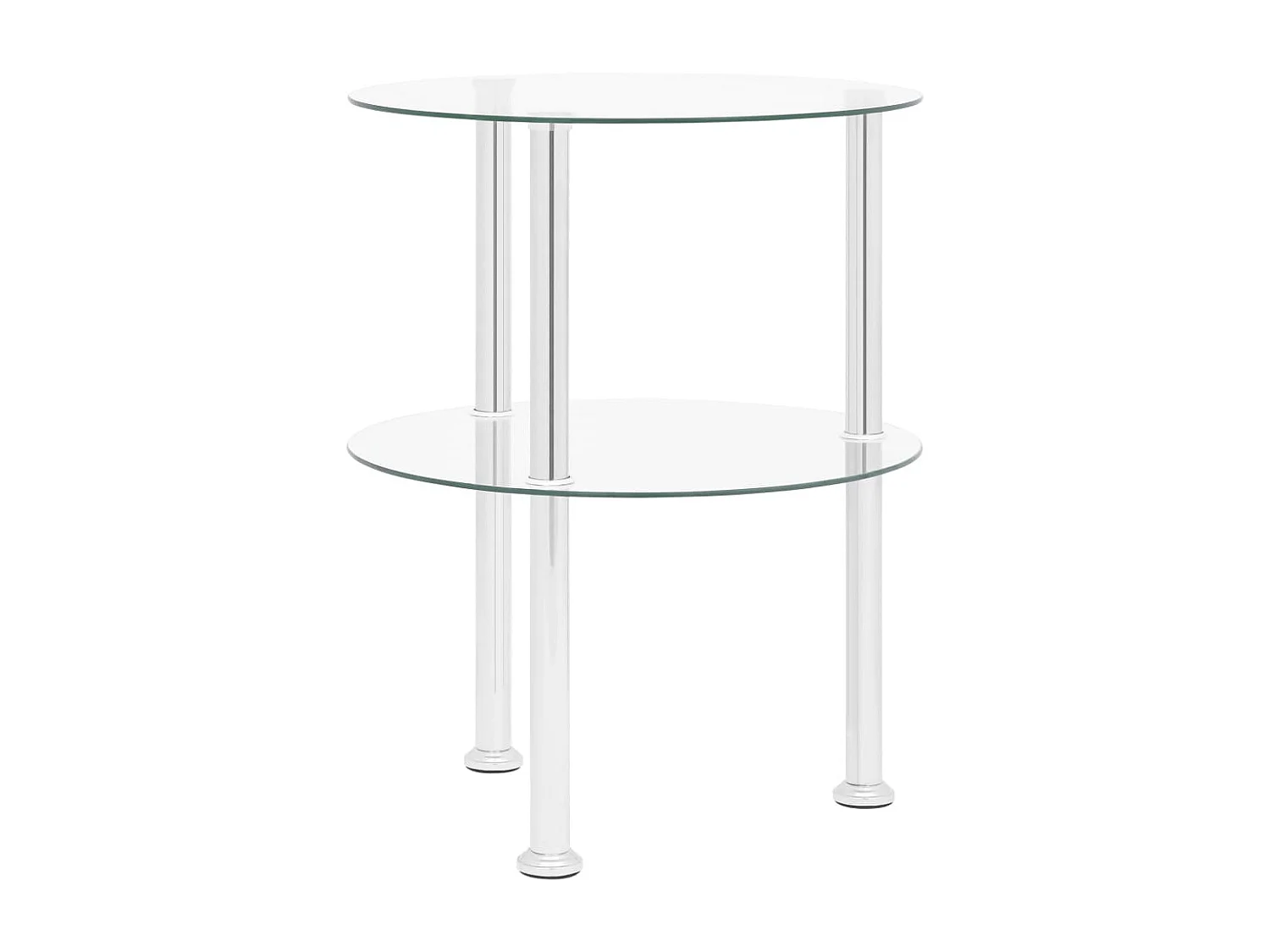 Table d'appoint à 2 niveaux Transparent 38cm Verre trempé